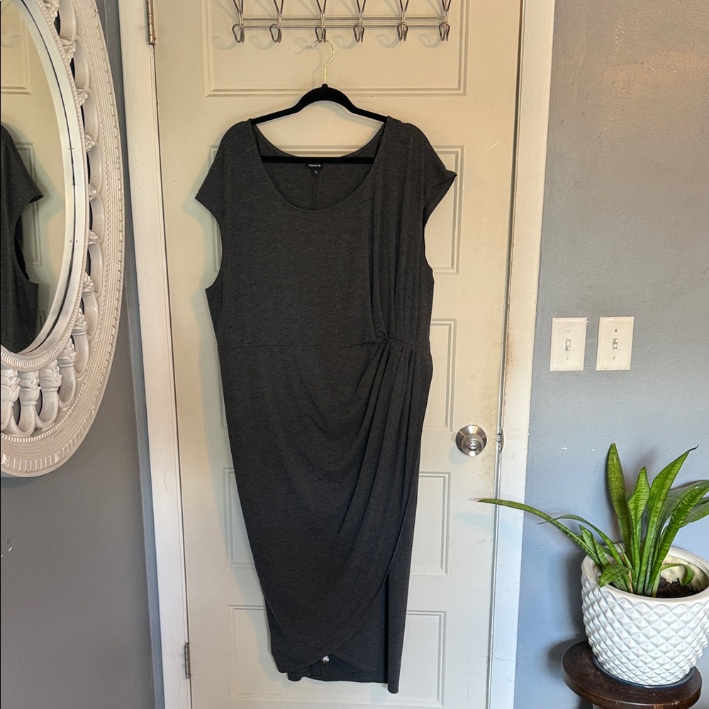 torrid Charcoal Gray Draped Midi Dress